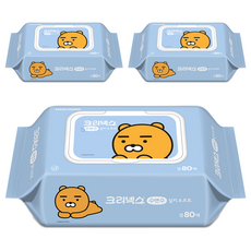 크리넥스 수앤수 카카오 라이언 물티슈 캡형, 3개