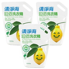清淨海 環保洗衣精 補充包, 1.5kg, 3包