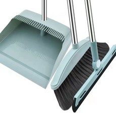 KOKA 不卡塵齒梳畚箕+掃把 藍色, 1組