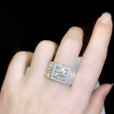 CF Diamond 男戒 莫桑鑽, D0103 萬中唯一, 1克拉