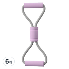 블럭마트 8자 요가 스트레칭 튜빙밴드, 퍼플, 6개