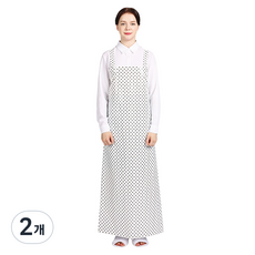 WELLPRON 霧面聚氨酯圓點防水圍裙 大, 白色, 2個