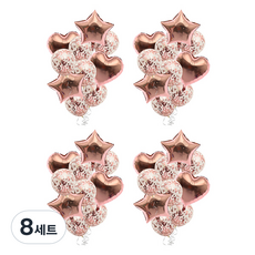 블럭마트 돌잔치 하트 별풍선 파티풍선 생일풍선 세트, TYPE5, 8세트