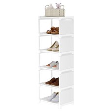 多用途金屬鞋櫃, 白色, 6層