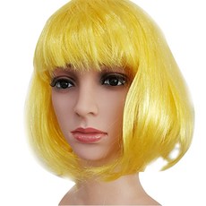 파티 코스프레 단발머리 가발, 06옐로우, 1개
