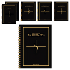 YOUNGART Newtro 數學練習本 4分割 金黑色, 6個