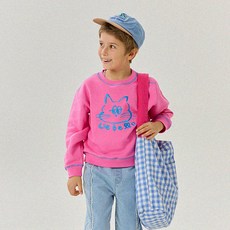 LIEBELLO 兒童Line貓咪寬鬆大學T