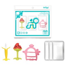 ange 手鍊固齒器組合 香蕉 + 3D西瓜 + 猴子手鍊, 粉紅色(手鍊型固齒器), 牙刷 + 固齒器 + 手鍊型固齒器 + 3種專用收納盒, 1套