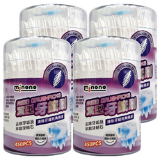 minono 米諾諾 葉型牙籤刷 顏色隨機, 450支, 4罐, 6.5cm