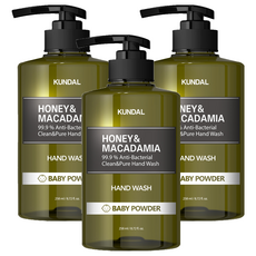 KUNDAL 昆黛爾 蜂蜜&澳洲堅果洗手液, 258ml, 3瓶
