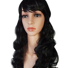 파티 코스프레 웨이브 가발, 08블랙, 1개