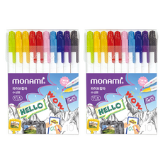 MONAMI 慕那美 全新 Live Color 簽名筆 PP 盒 10 色套組, 混色, 2套