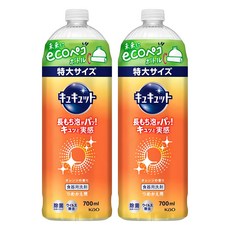 Kao 花王 Cucute 珂珂透 餐具洗碗精補充瓶 柑橘香, 700ml, 2瓶