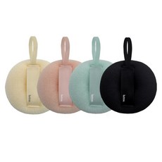 hetras. 深層清潔沐浴球4件組 1盒 奶油色 粉色 藍色 黑色, 4件, 奶油色, 粉色, 藍色, 黑色