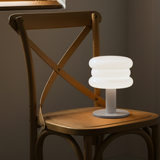 미드무드 마카롱 미니 무드 미드센츄리 인테리어 무선 단스탠드, 화이트 + 실버