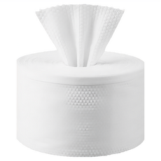 RUAIK 黑魔方 AHOYE 韓國純植物棉捲筒式洗臉巾/化妝棉 珍珠紋 80張, 白色