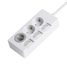 Sweet Home 獨立開關省電多抽頭 3 端口 + 安全蓋, 7m, 混色, 1組