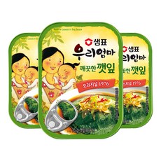 샘표 우리엄마 깨끗한깻잎, 70g, 3개입