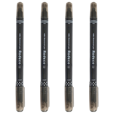 Sun-Star Rodeco 波點簽字雙頭兩用筆, 裝飾手帳小工具, 深墨黑, 4支