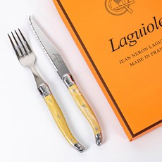JEAN NERON Laguiole 晚餐禮物包裝組, 1套, 叉子 + 刀子, 大理石米色