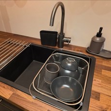 Weplab 全不鏽鋼可伸縮水槽瀝水籃 特大號, 單一顏色, 1層, 1個