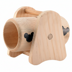 Canary 兩小無猜圓柱蹺蹺板 M-T98 倉鼠兔子天竺鼠玩具 天然原木安全無毒, 原木色, 1個