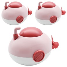 PUKU 藍色企鵝 樂游潛水艇發條玩具 - 游泳洗澡玩具, ABS材質, 適用於3歲以上, 粉色, 3個