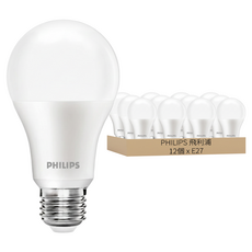 PHILIPS 飛利浦 LED 易省球泡 3000K E27 11.5W, 燈泡色, 12個