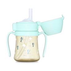 그로미미 PPSU 스카이벌룬 빨대컵, 200ml, 1개, 크리미블루