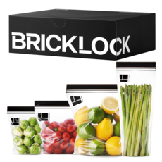 BRICKGLO Brick Lock 加厚站立式雙層夾鏈袋 冷藏冷凍兩用 90入組, 混合, 1套, 90入
