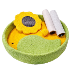 iCat 寵喵樂 簡約向日葵貓跳窩 MP02 40 x 40 x 44cm 2.5kg, 黃色 + 綠色, 1個