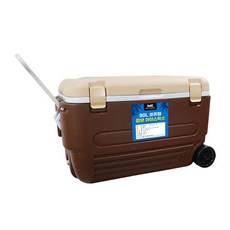 MSKOREA 점보 바퀴형 롤러 아이스박스 대형, 브라운, 80L