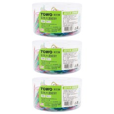 TOWO 東文 彩色迴紋針 50mm, 150個, 3盒