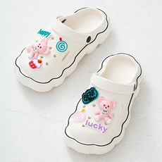 CARET 女款EVA波浪洞洞鞋, 225-230, 象牙白