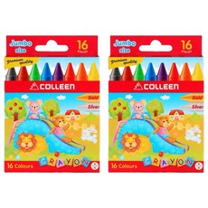 COLLEEn 可力 粗大蠟筆, 16色, 2盒