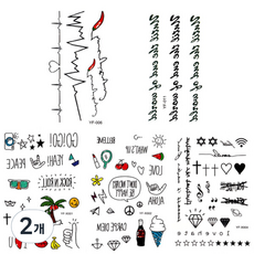 皇軍通商文字紋身貼紙 YF-006 011 X001 X002 X004, 混色, 2個