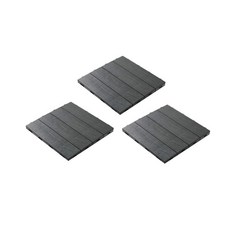 BlueEarth 組裝式露台地磚 拼接地板 室內裝潢, 黑色, 3個