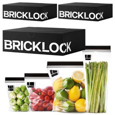 브릭글로 브릭락 두꺼운 스탠딩 더블 지퍼백 냉장 냉동 겸용 90p 세트, 혼합, 3세트