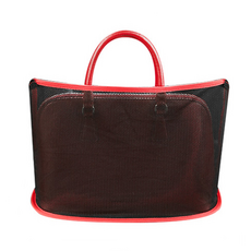 汽車座椅間置物網兜收納袋, 1個, 紅邊 + 黑色