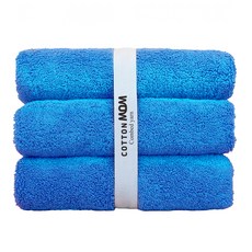 Cotton Mom 優質飯店毛巾 200g 40支精梳棉, 邁阿密藍, 3個