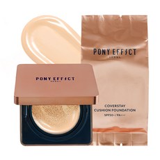 PONY EFFECT 持久無瑕氣墊粉餅 SPF50+ PA+++ 15g+補充裝 15g, 21 Rosy Ivory, 1組