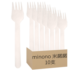 minono 米諾諾 玉米澱粉環保叉子, 10入, 1組