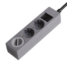 SWEET HOME 過載斷電 節能延長線 3孔 + 安全保護蓋 組, 1.5m, 灰色 + 黑色, 1套