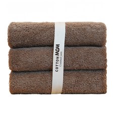 Cotton Mom 頂級飯店毛巾 180g 30支精梳棉, 3個, 咖啡棕
