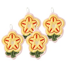 小麥購物 花朵擦手巾 D145 粉黃花 30g, 2組, 2個