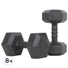 아이워너 맨즈 육각아령 블랙, 5kg, 8개
