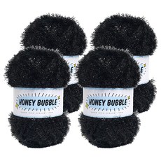 니뜨 허니 버블 수세미실 90g, 4개, 44블랙