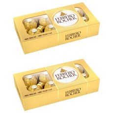 FERRERO ROCHER 金莎 金莎巧克力方型盒 8顆裝, 100g, 2盒