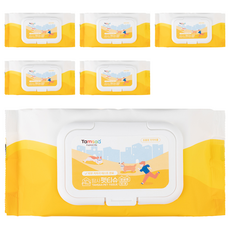 Tamsaa 寵物清潔濕紙巾臉部專用 無香 6包 Set, 80張