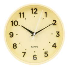 Kinyo 8.5吋 靜音 立體 大數字掛鐘 暮光時影 黃色 CL-219 1個